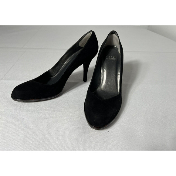 Stuart Weitzman Pumps Black 7.5W Black Velvet Tortoise Platform Stiletto High He - Picture 1 of 16